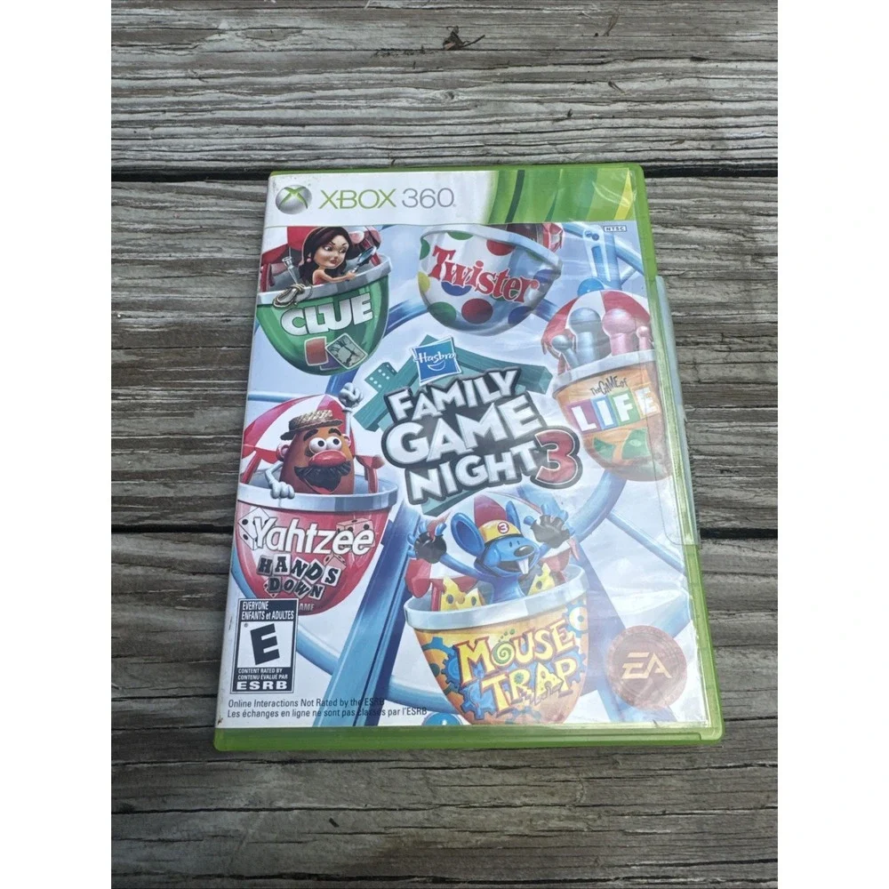 Hasbro Family Game Night 3 Xbox 360 Video Game Complete With Manual